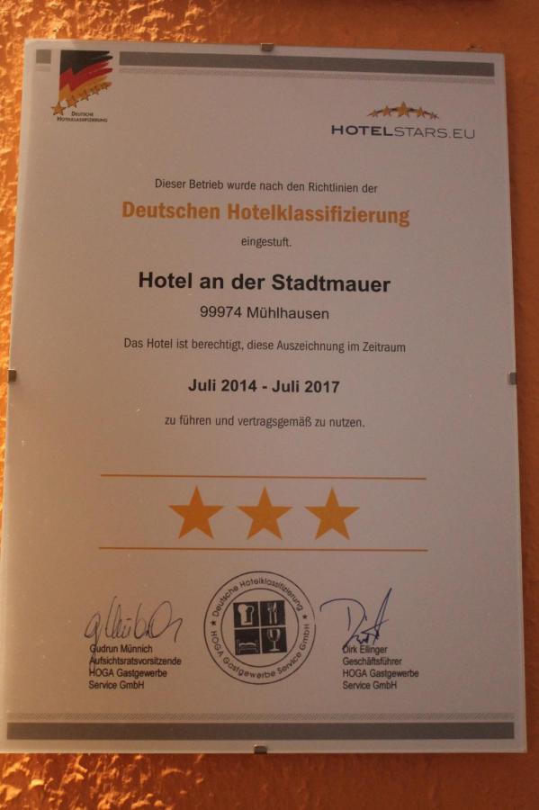 Hotel An Der Stadtmauer Mühlhausen Exterior foto
